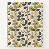 Retro Floral Leaf Muster Monogramm Notizblock (Rückseite)