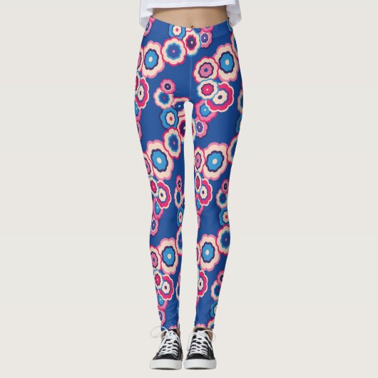 Retro Floral Leggings (Vorderseite)