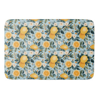 Retro Floral Lemons Badematte