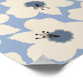 Retro Floral Light Blue Poster (Ecke)