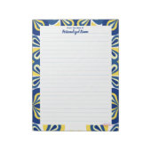 Retro Floral Linde Notizblock (Rotiert)