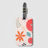 Retro Floral Luggage Tag Gepäckanhänger (Vorderseite Vertikal)