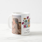 Retro Floral "Mama" Foto Tasse (Vorderseite Links)