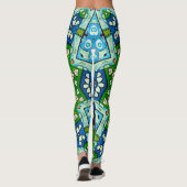 Retro Floral Mandala Mosaic Boho Leggings (Rückseite)