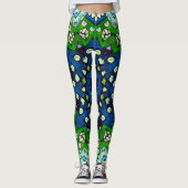 Retro Floral Mandala Mosaic Boho Leggings (Vorderseite)