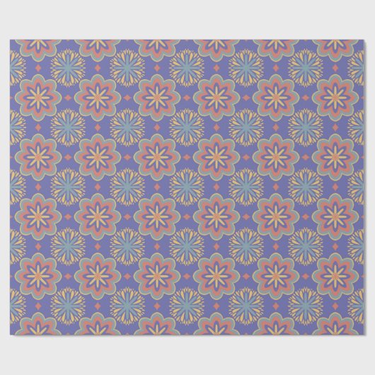 Retro Floral Mandala Muster Wrap Geschenkpapier (Flach)
