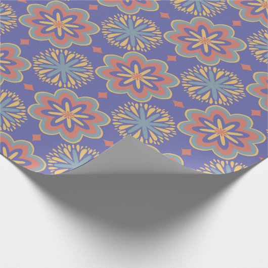 Retro Floral Mandala Muster Wrap Geschenkpapier (Ecke)