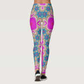 Retro Floral Mandala Psychedelic Blume Power Leggings (Rückseite)