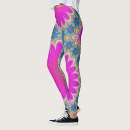 Retro Floral Mandala Psychedelic Blume Power Leggings