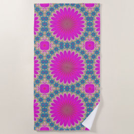 Retro Floral Mandala Psychedelic Blume Power Strandtuch