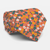 Retro Floral Men's Neck Tie Krawatte (Gerollt)