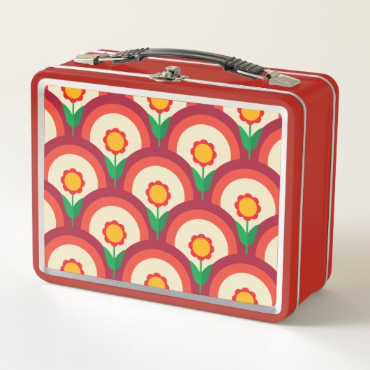 Retro Floral Metal Lunchbox (Vorderseite)