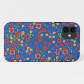 Retro Floral Miniprint auf Blue iPhone 5/5s Fall Case-Mate iPhone Hülle (Rückseite (Horizontal))