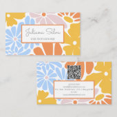 Retro Floral mit QR Visitenkarte (Vorne/Hinten)