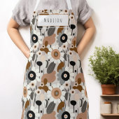 Retro Floral Mitte des Jahrhunderts Moderne Name S Schürze