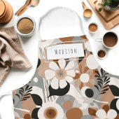 Retro Floral Mitte des Jahrhunderts Moderne Name S Schürze