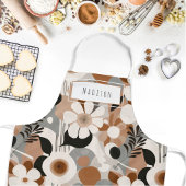 Retro Floral Mitte des Jahrhunderts Moderne Name S Schürze