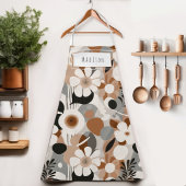 Retro Floral Mitte des Jahrhunderts Moderne Name S Schürze