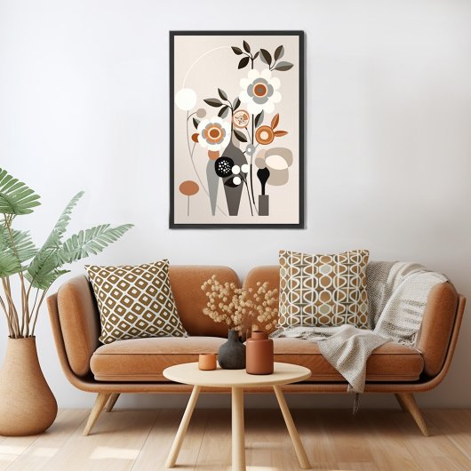 Retro Floral Mitte Jahrhundert Moderne Kunst, Dich Poster