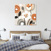 Retro Floral Mitte Jahrhundert Moderne Leinwanddruck (Insitu (Schlafzimmer))