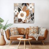 Retro Floral Mitte Jahrhundert Moderne Leinwanddruck