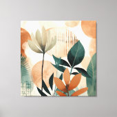 Retro Floral Mitte Jahrhundert Moderne Leinwanddruck (Vorderseite)