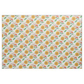 Retro Floral Modernes Muster Gelb + Orange Stoff (Fat Quarter (45,7 x 55,9 cm))