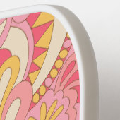 Retro Floral Monogram Girly Pickleball Paddle  (Linke Seite)