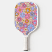 Retro Floral Monogram Pickleball Paddle  (Rückseite)