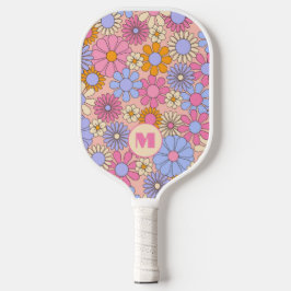 Retro-Floral-Monogramm-Pickleball-Schläger Pickleball Schläger