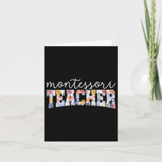 Retro Floral Montessori Lehrerin Lehrerin Lehrerin Karte