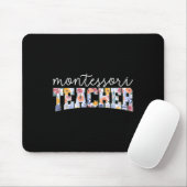 Retro Floral Montessori Teacher Instructor Educato Mousepad (Mit Mouse)