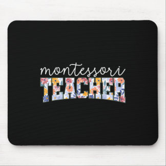 Retro Floral Montessori Teacher Instructor Educato Mousepad