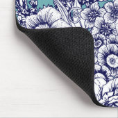 Retro Floral Mouse Pad Mousepad (Ecke)