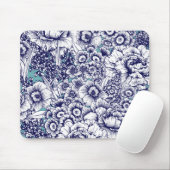 Retro Floral Mouse Pad Mousepad (Mit Mouse)