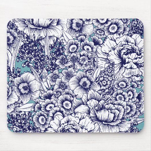 Retro Floral Mouse Pad Mousepad (Vorne)