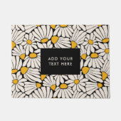 Retro Floral Mustard Yellow Black Fußmatte (Vorderseite)