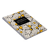 Retro Floral Mustard Yellow Black Notizblock (Rechte Seite)