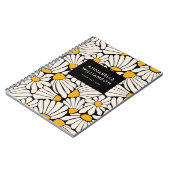 Retro Floral Mustard Yellow Black Notizblock (Linke Seite)