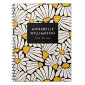 Retro Floral Mustard Yellow Black Notizblock (Vorderseite)