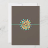 Retro Floral Muster Hochzeit Einladung (Rückseite)