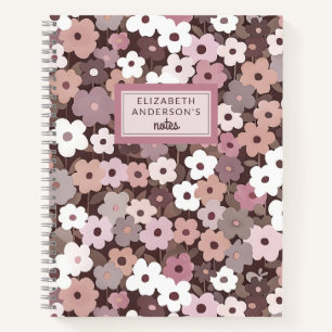 Retro Floral Muster Monogramm Notizblock