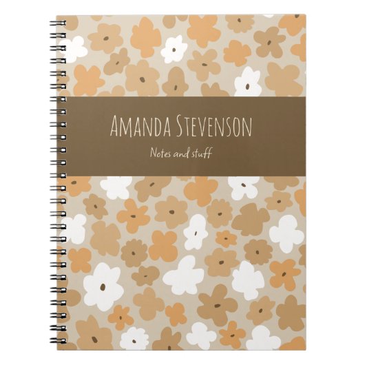 Retro Floral Muster Notebook Notizblock (Vorderseite)