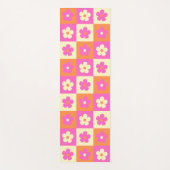 Retro floral Muster Pink & Orange BOHO Chic Yogamatte (Vorderseite)