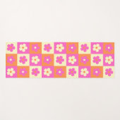 Retro floral Muster Pink & Orange BOHO Chic Yogamatte (Vorderseite (Horizontal))