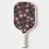 Retro Floral Muster Stilvolle Pickleball Paddel Pickleball Schläger (Rückseite)