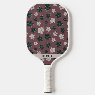 Retro Floral Muster Stilvolle Pickleball Paddel Pickleball Schläger