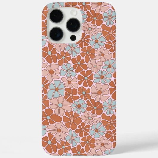 Retro Floral Nahtloses Muster Case-Mate iPhone Hülle (Rückseite)