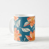 Retro Floral Nahtloses Muster Kaffeetasse (Vorderseite Links)