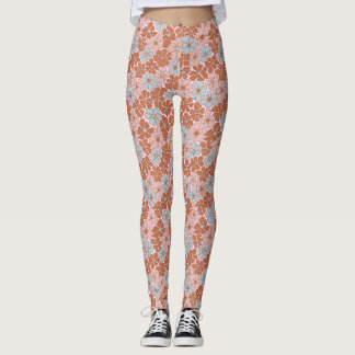 Retro Floral Nahtloses Muster Leggings